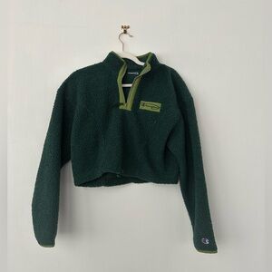 Champion Green Cropped Quarterzip Jacket